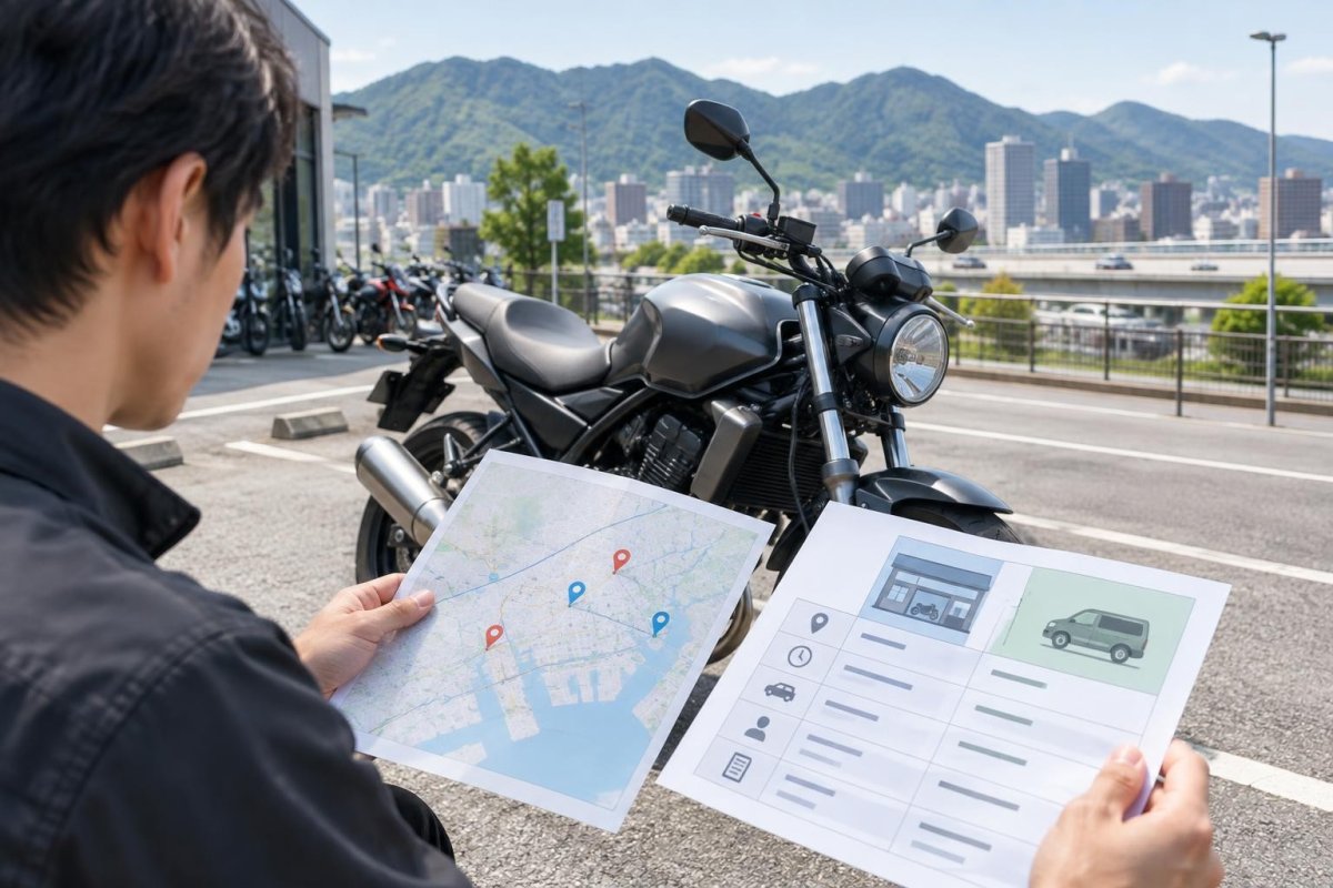 神戸のバイク買取ガイド|持ち込みと出張査定の選び方を解説