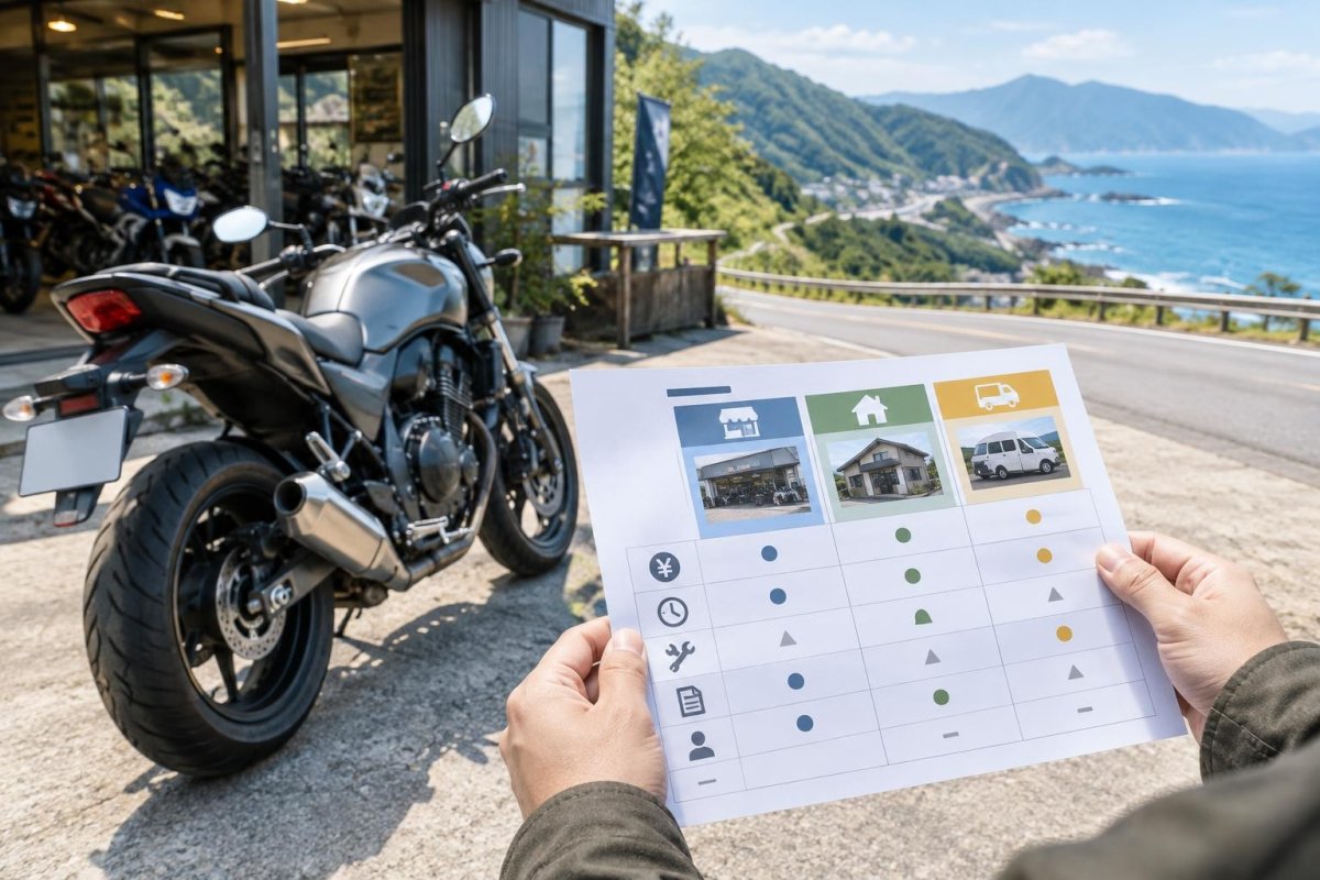 高知のバイク買取ガイド｜持ち込み・出張査定で比較したいポイント